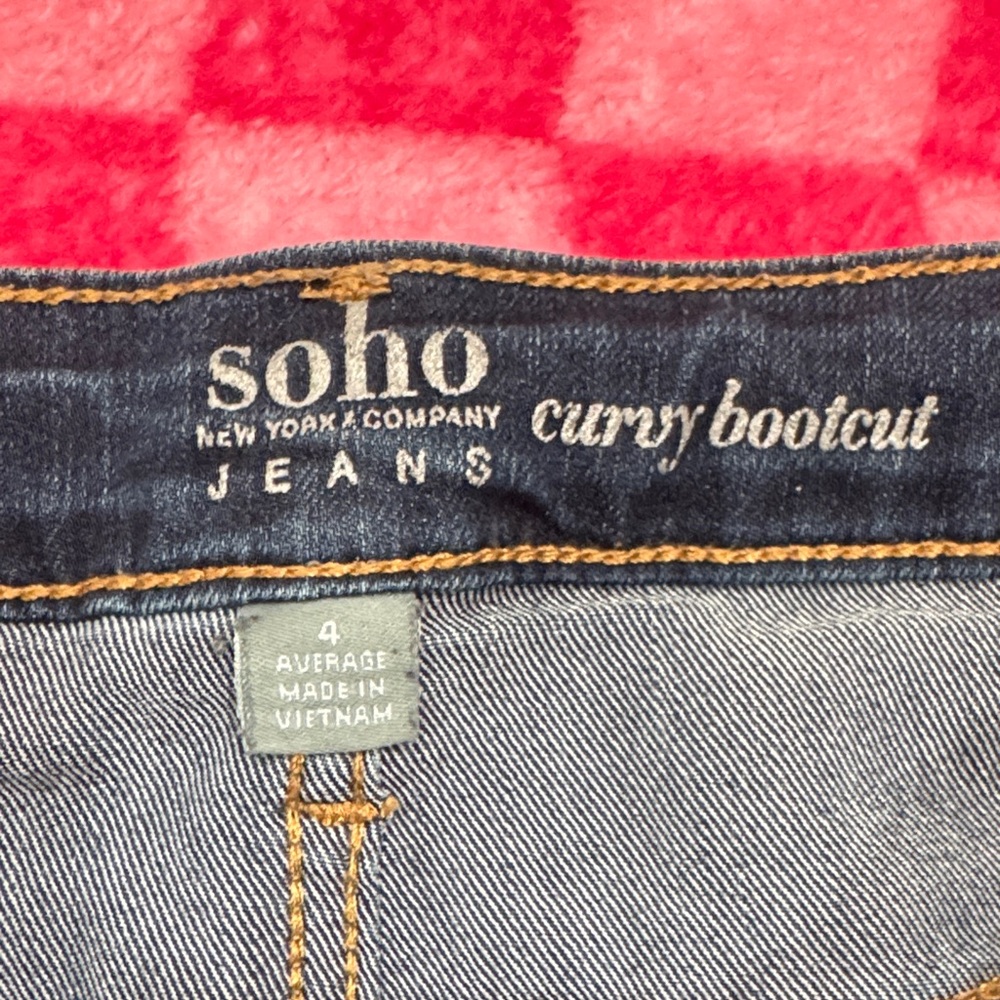Soho Dark Blue Boot Cut Jeans - Picture 2 of 6